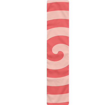Pink Circle Swirl Print Table Runner