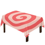 Pink Circle Swirl Print Tablecloth
