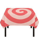 Pink Circle Swirl Print Tablecloth