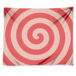 Pink Circle Swirl Print Tapestry