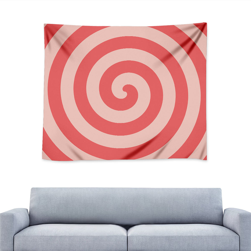 Pink Circle Swirl Print Tapestry