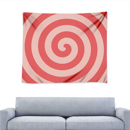 Pink Circle Swirl Print Tapestry