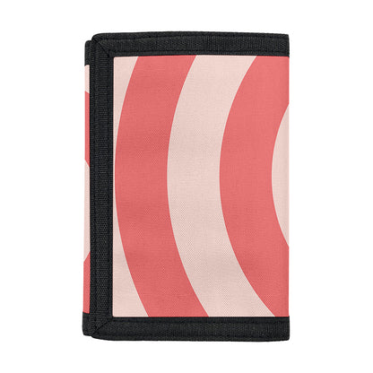Pink Circle Swirl Print Trifold Wallet