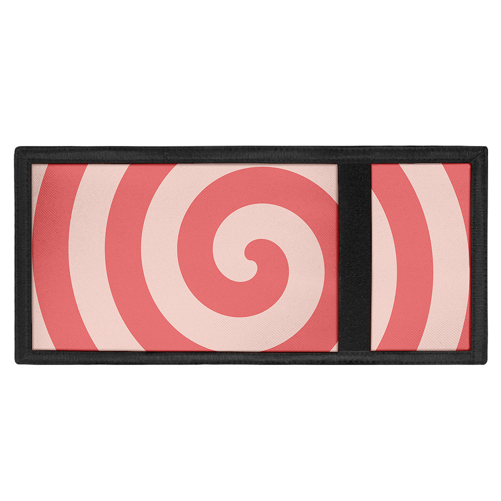 Pink Circle Swirl Print Trifold Wallet
