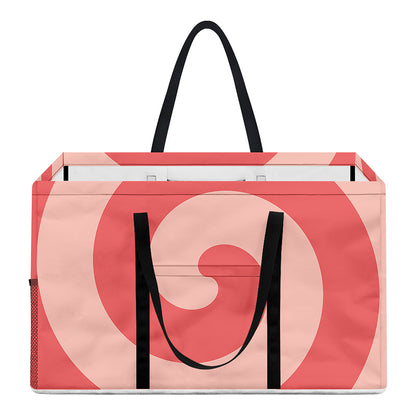 Pink Circle Swirl Print Utility Tote Bag