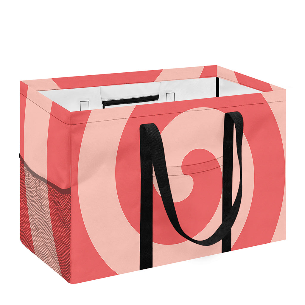 Pink Circle Swirl Print Utility Tote Bag