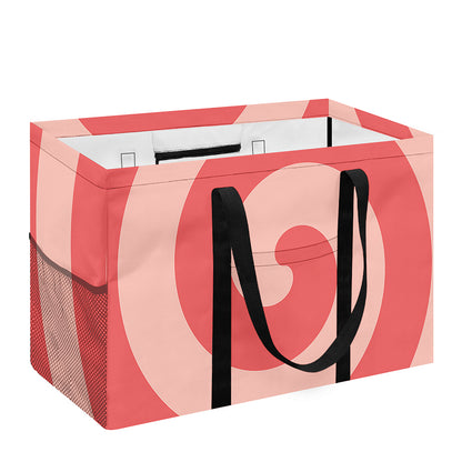 Pink Circle Swirl Print Utility Tote Bag