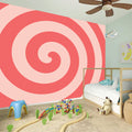 Pink Circle Swirl Print Wall Sticker