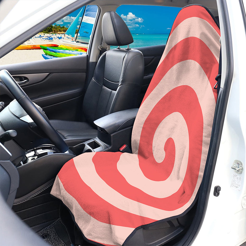 Pink Circle Swirl Print Waterproof Car Seat Cover