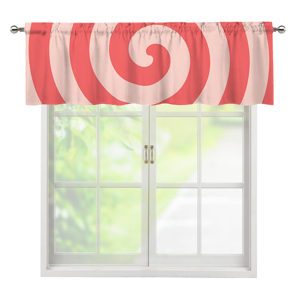 Pink Circle Swirl Print Window Valance