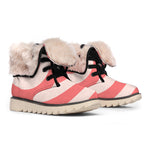 Pink Circle Swirl Print Winter Boots