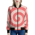 Pink Circle Swirl Print Women's Bomber Jacket