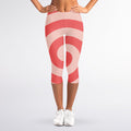 Pink Circle Swirl Print Women's Capri Leggings