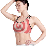 Pink Circle Swirl Print Women's Sports Bra
