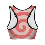 Pink Circle Swirl Print Women's Sports Bra