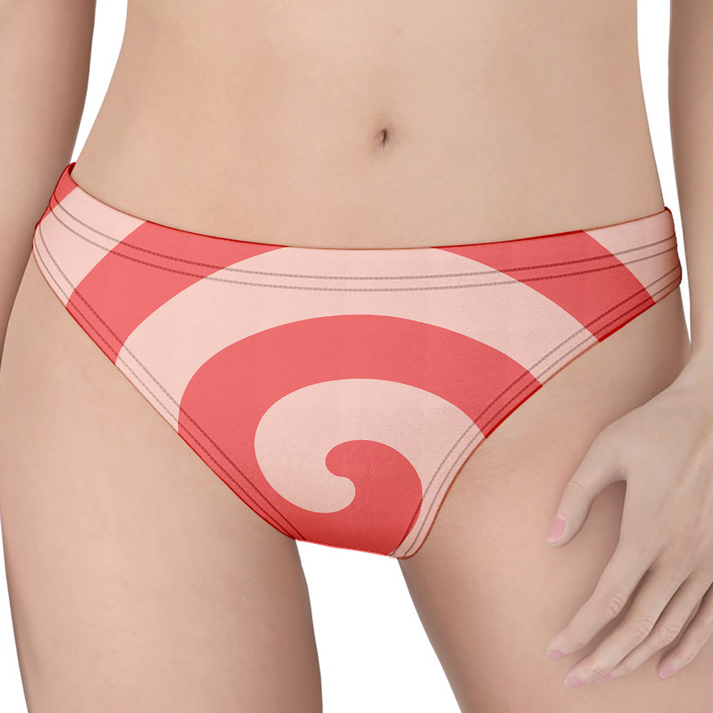 Pink Circle Swirl Print Women's Thong