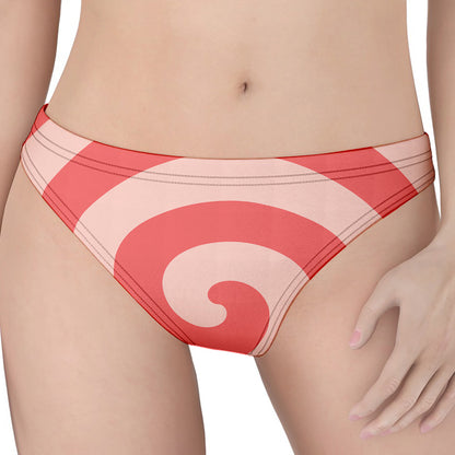 Pink Circle Swirl Print Women's Thong