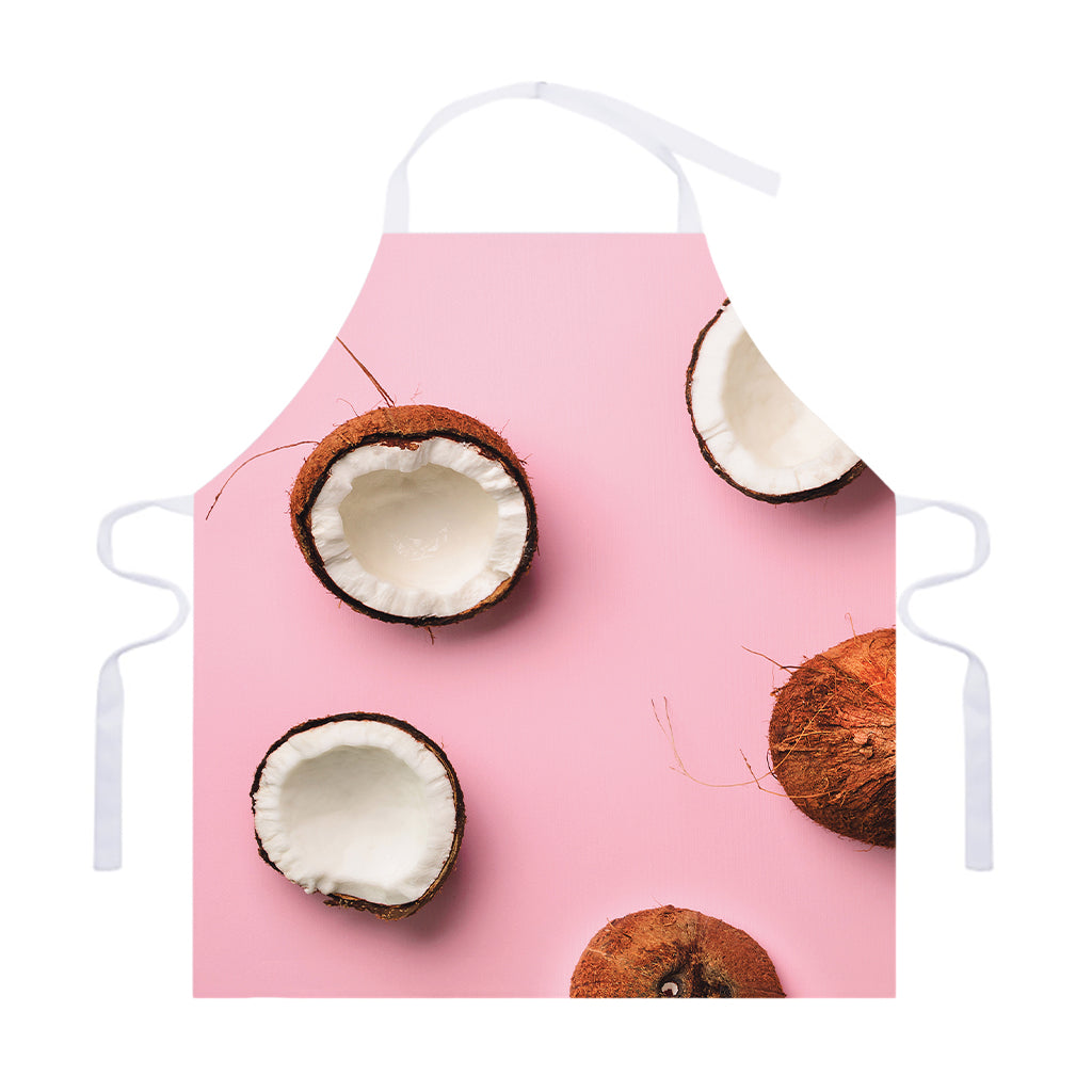 Pink Coconut Pattern Print Adjustable Apron