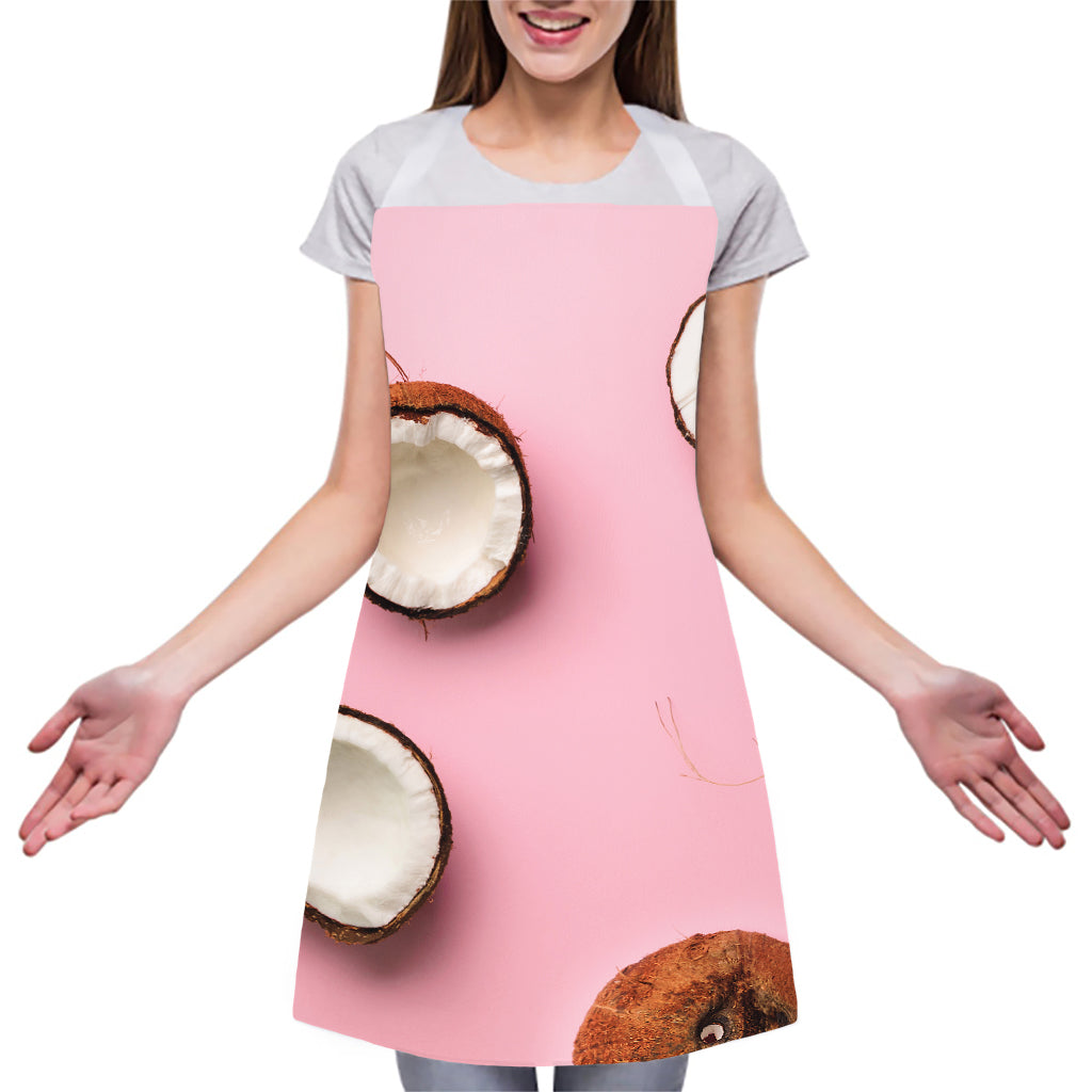 Pink Coconut Pattern Print Adjustable Apron