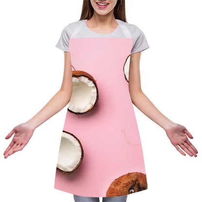 Pink Coconut Pattern Print Adjustable Apron