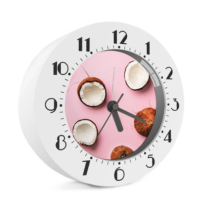 Pink Coconut Pattern Print Alarm Clock
