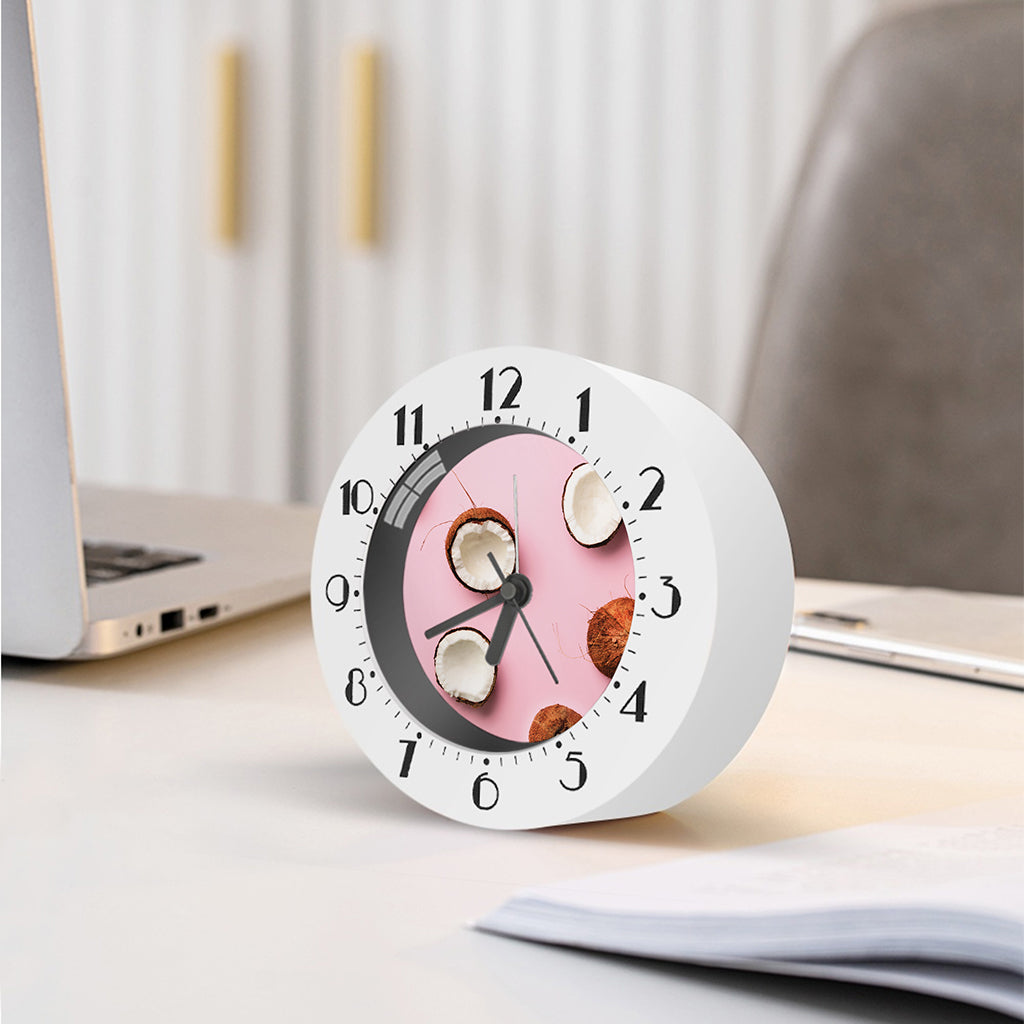 Pink Coconut Pattern Print Alarm Clock