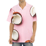 Pink Coconut Pattern Print Aloha Shirt
