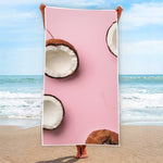 Pink Coconut Pattern Print Beach Towel