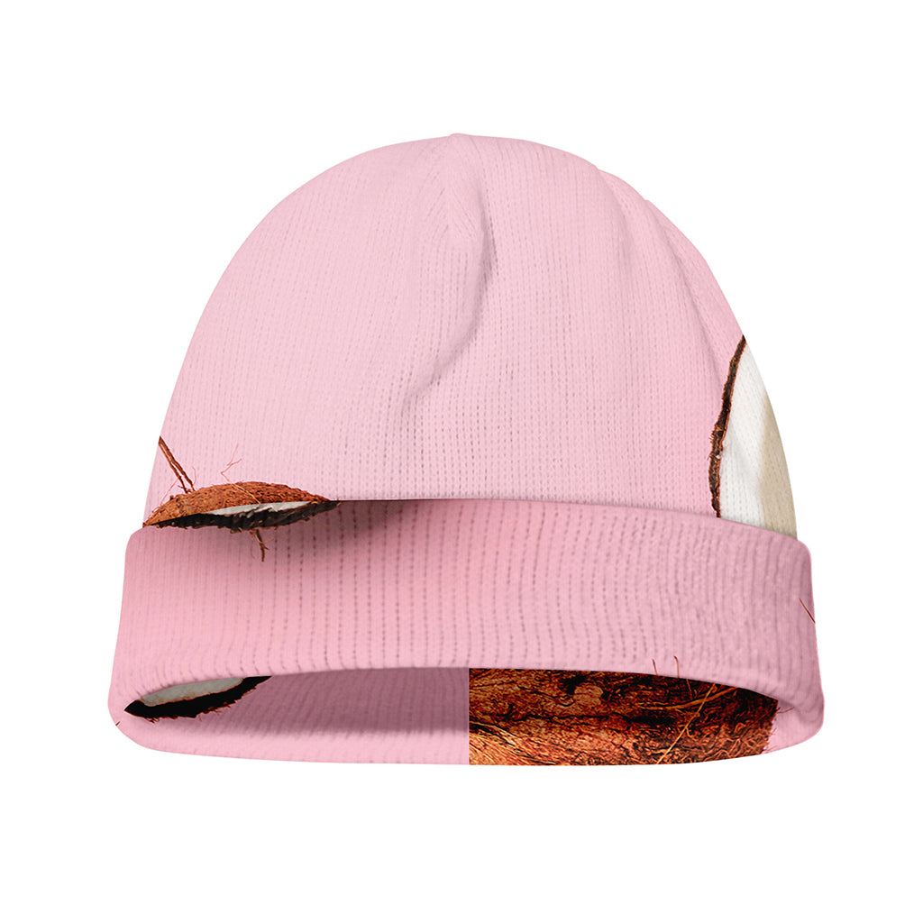 Pink Coconut Pattern Print Beanie