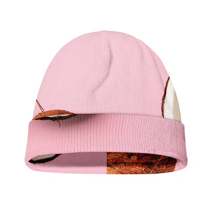 Pink Coconut Pattern Print Beanie