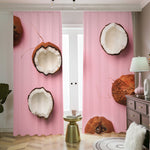 Pink Coconut Pattern Print Blackout Pencil Pleat Curtains