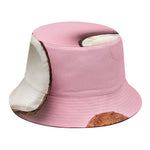 Pink Coconut Pattern Print Bucket Hat
