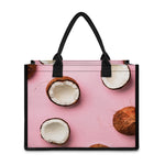 Pink Coconut Pattern Print Canvas Tote Bag