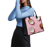 Pink Coconut Pattern Print Canvas Tote Bag