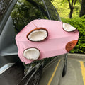 Pink Coconut Pattern Print Car Side Mirror Covers