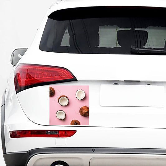 Pink Coconut Pattern Print Car Sticker