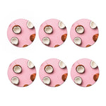 Pink Coconut Pattern Print Coaster Set