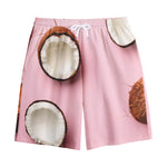 Pink Coconut Pattern Print Cotton Shorts
