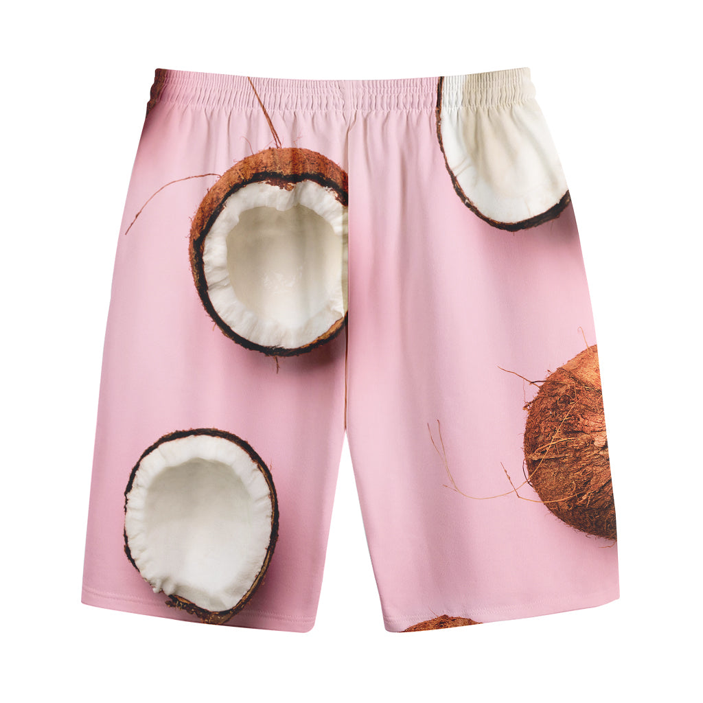 Pink Coconut Pattern Print Cotton Shorts