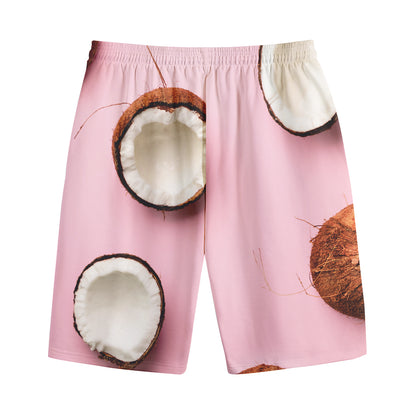 Pink Coconut Pattern Print Cotton Shorts