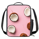 Pink Coconut Pattern Print Crossbody Lunch Bag