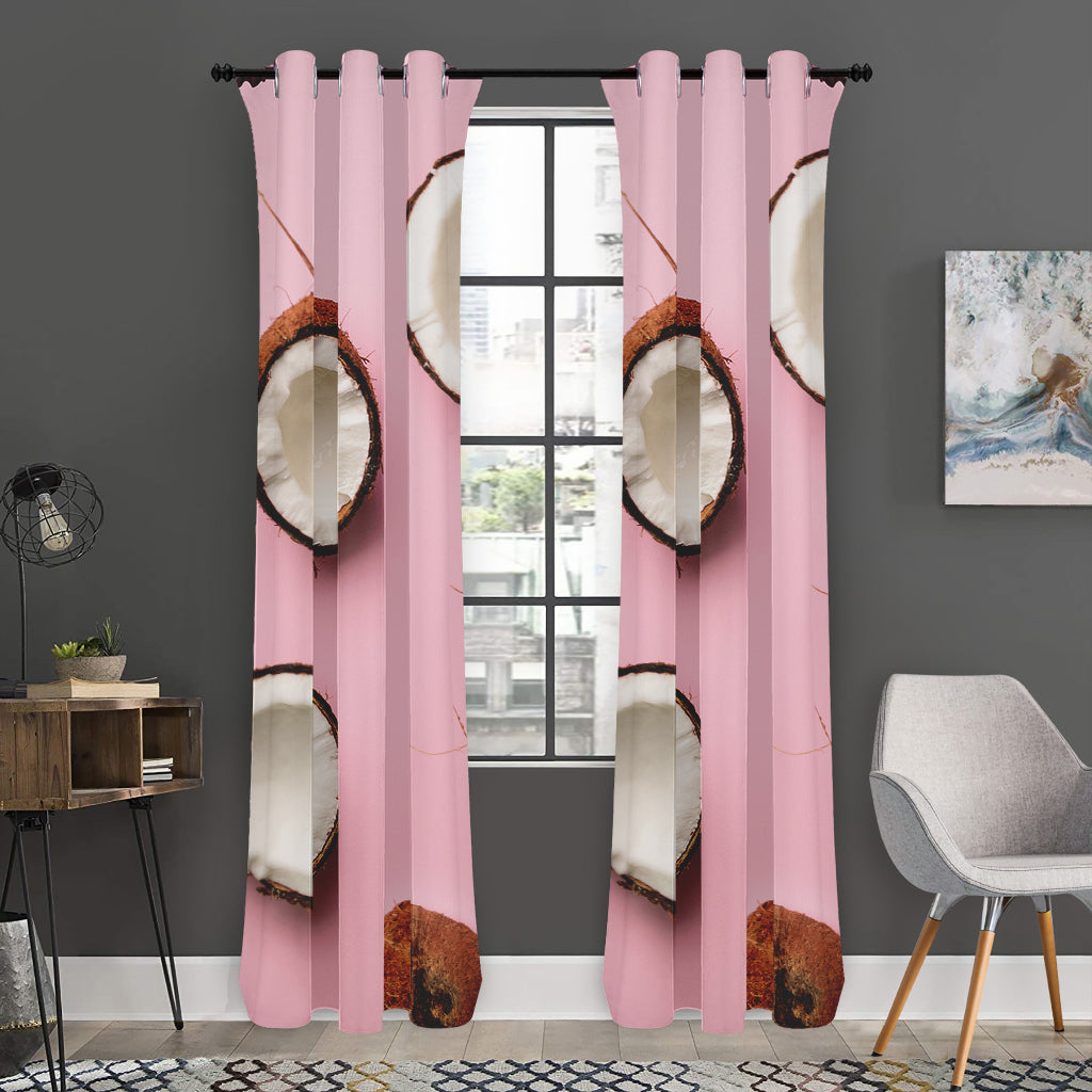 Pink Coconut Pattern Print Curtain