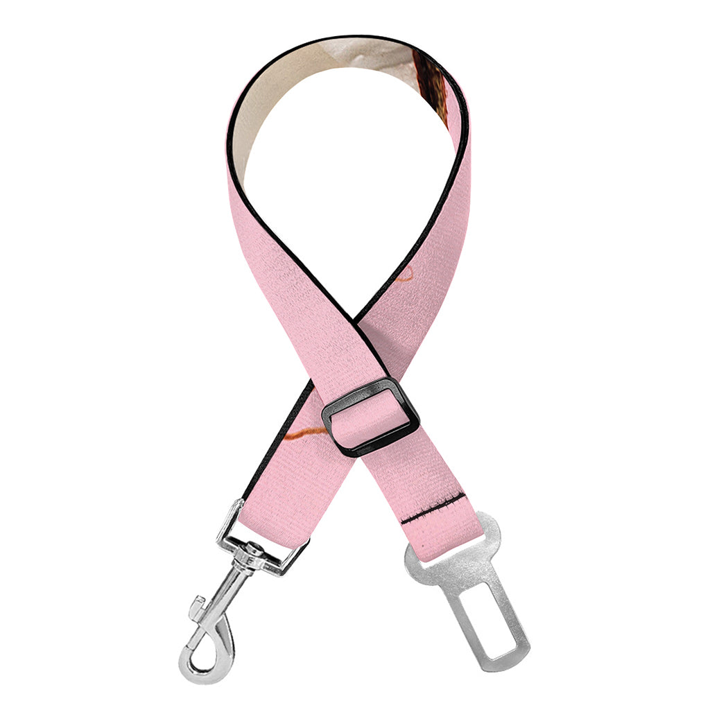 Pink Coconut Pattern Print Dog Seat Belt