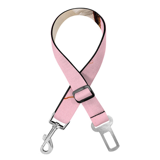 Pink Coconut Pattern Print Dog Seat Belt