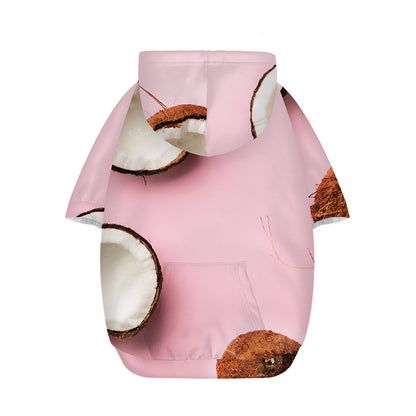 Pink Coconut Pattern Print Dog Zip Up Hoodie