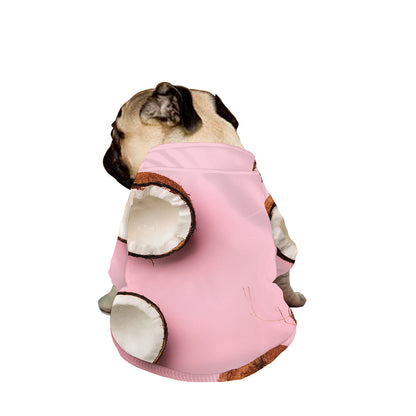 Pink Coconut Pattern Print Dog Zip Up Jacket