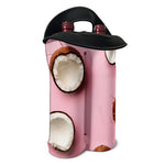 Pink Coconut Pattern Print Double Neoprene Wine Tote