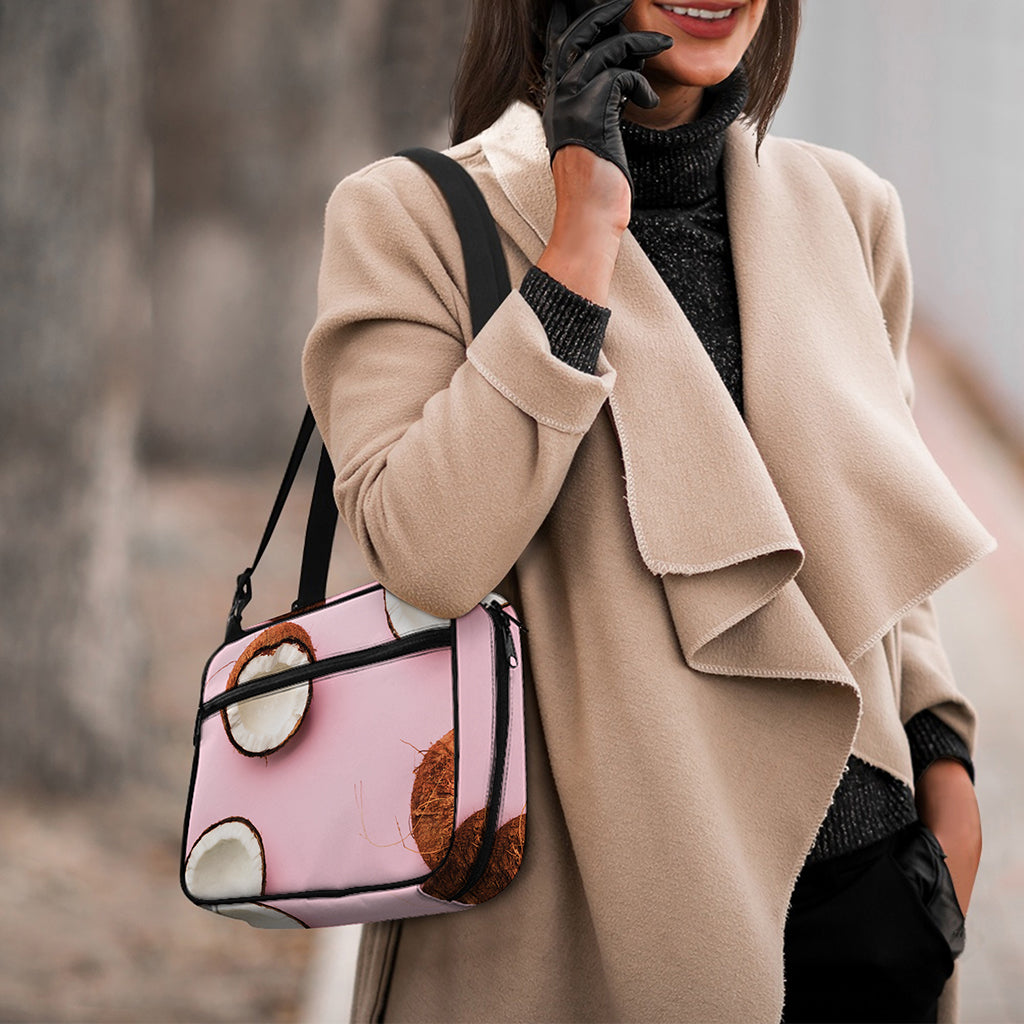 Pink Coconut Pattern Print Double Strap Bible Bag