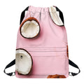 Pink Coconut Pattern Print Drawstring Backpack