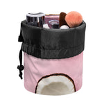 Pink Coconut Pattern Print Drawstring Makeup Bag